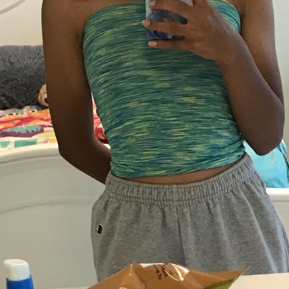 NEW green and blue tube top